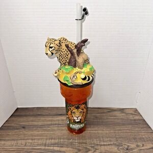 Drinkworks Disney's Animal Kingdom Refillable Cup w/Straw Vintage 2004 Orange